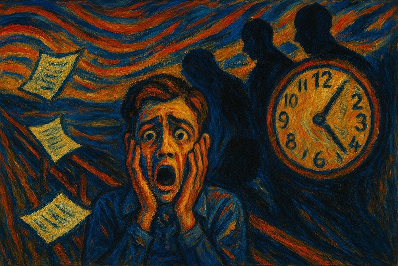 Gemälde Zeichnung à la Munch "Der Schrei"